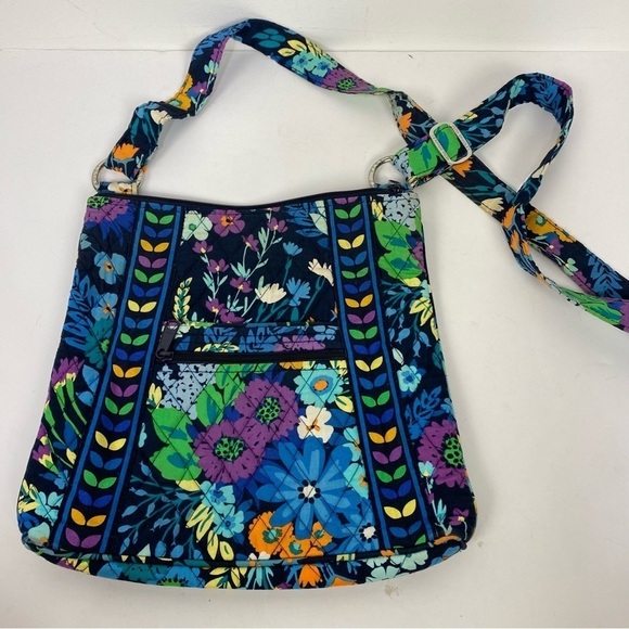 Vera Bradley Handbags - Vera Bradley Blue Purple Floral Crossbody Shoulder Bag Quilted Bag